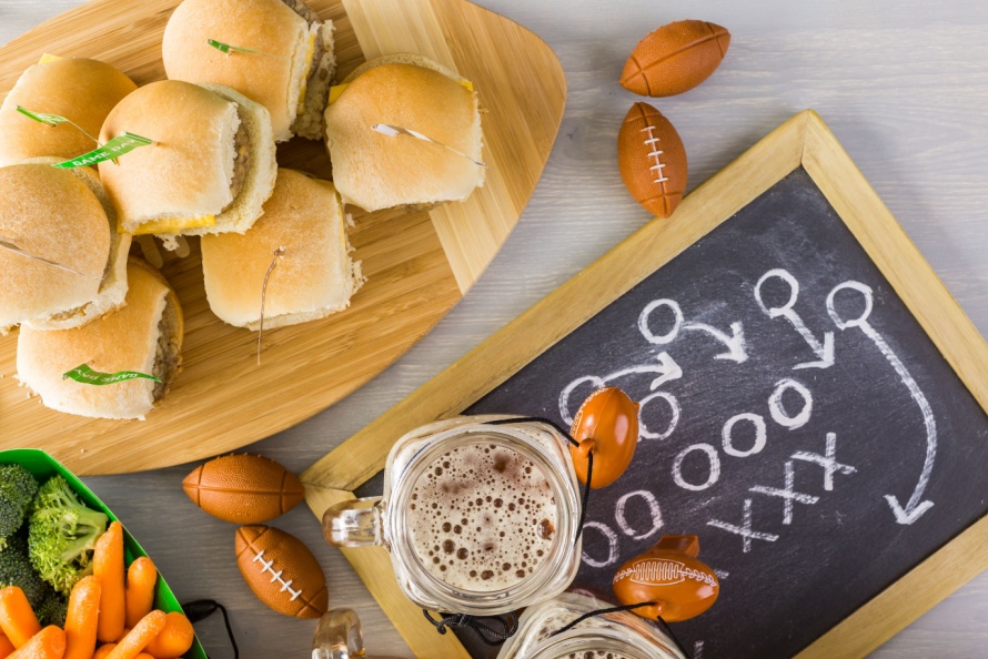 Snacks for game day on table