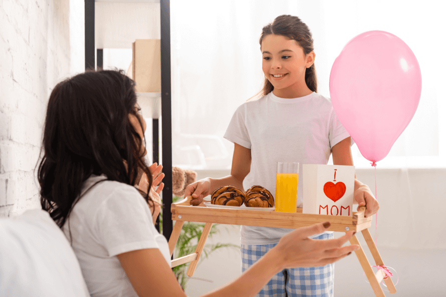 daughter celebrating Mother’s Day with mom