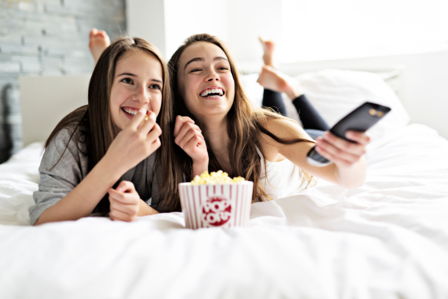 Galentine day movie watching