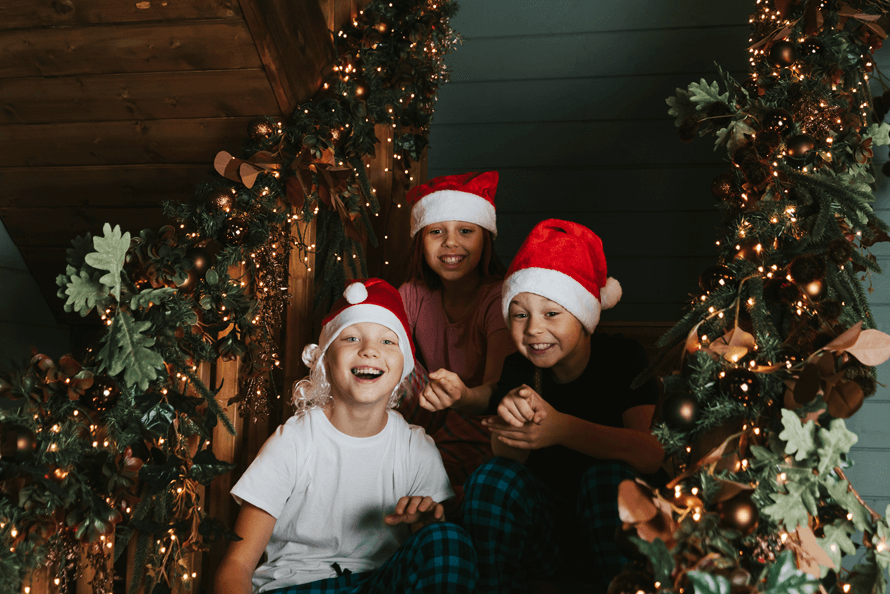 Kids excited for Christmas Scavenger Hunt